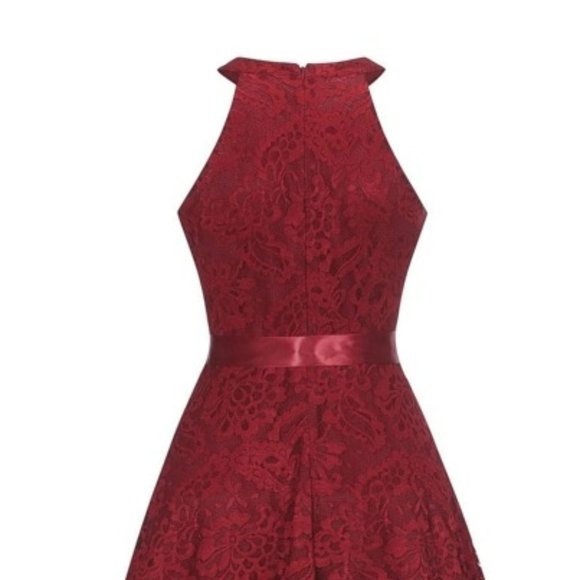 Halter Asymmetrical Flare Dress in sizes S-XXL - Picture 3 of 4